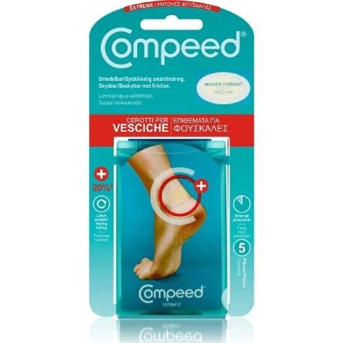 Johnson & Johnson Compeed Μεσαία Επιθέματα για Έντονες Φουσκάλες στις Φτέρνες, 5 Τεμάχια