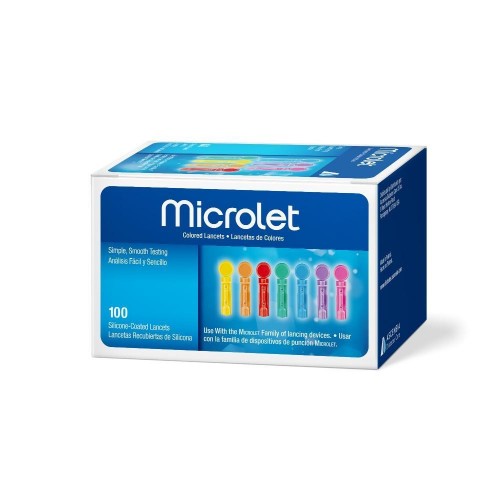 Ascensia Microlet Lancets Colored Έγχρωμες Βελόνες για το Σύστημα Παρακολούθησης Γλυκόζης Αίματος Contour της Bayer, 25τεμ