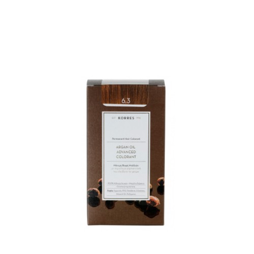 Korres Argan oil advanced colorant Μόνιμη Βαφή - 6.3 Ξανθό Σκούρο Χρυσό Μελί 50ml