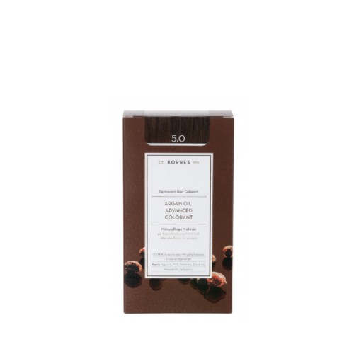 Korres Argan oil advanced colorant Μόνιμη Βαφή - 5.0 Καστανό Ανοιχτό 50ml