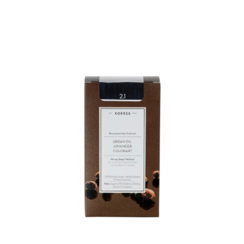 Korres Argan oil advanced colorant Μόνιμη Βαφή - 2.1 Μαύρο Μπλε 50ml
