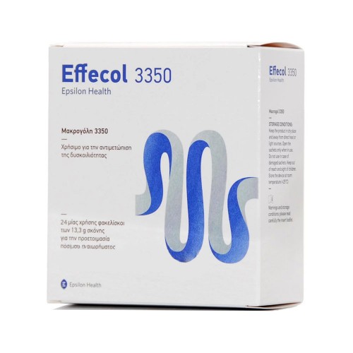 Epsilon Health, Effecol 3350, Μακρογόλη 3350 για την αντιμετώπιση της δυσκοιλιότητας, 24 φακελίσκοι μιας χρήσης