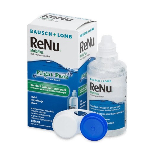 Bausch & Lomb ReNu Multiplus Flight Pack Διάλυμα Καθαρισμού Φακών Επαφής Πολλαπλών Χρήσεων & Θήκη Φακών, 100ml