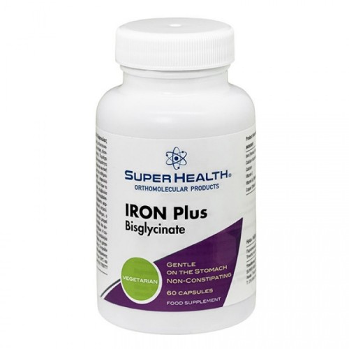 Super Health Iron Plus Bisglycinate Σίδηρος υψηλής απορρόφησης, φιλικός στο στομάχι, 60 Caps