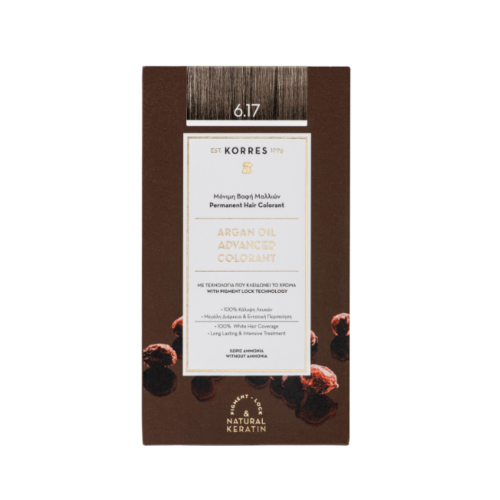 Korres Argan Oil Advanced Colorant 6.17 Ξανθό Σκούρο Μπεζ, 50ml
