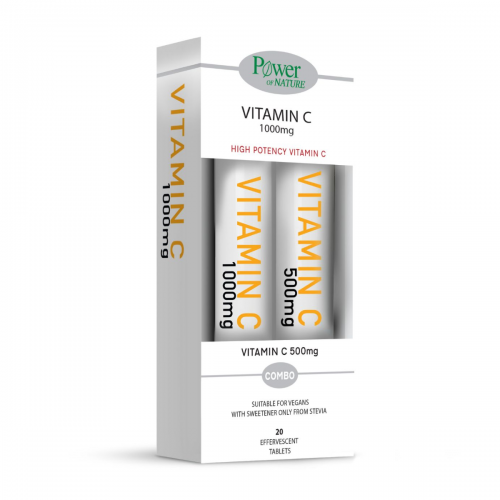 Power Health Vitamin C 1000mg Stevia, 20 αναβρ. δισκία & Vitamin C 500mg, 20 αναβρ. δισκία