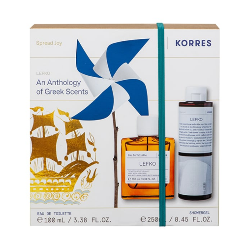 Korres Lefko Eau De Toilette Promo Set, Άρωμα 100ml & Αφρόλουτρο Lefko 250ml, 1σετ