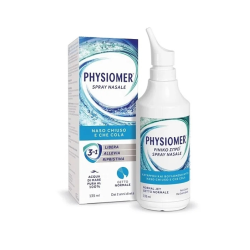 Physiomer Normal Jet Διάλυμα Καθημερινού Καθαρισμού με 100% Θαλασσινό Νερό, 135ml