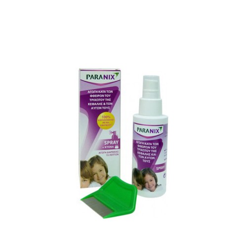 Omega Pharma Paranix Spray & Χτένα - Αγωγή κατά των ψειρών διάρκειας 10 λεπτών, 100ml