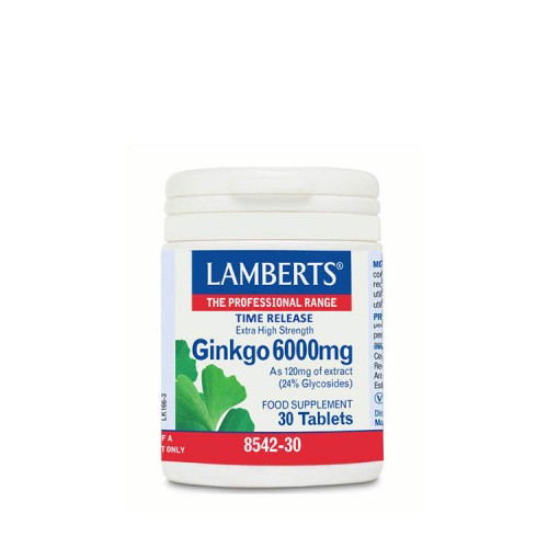 Lamberts Ginkgo Biloba Extract 6000mg 30 ταμπλέτες