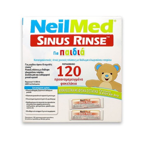 NeilMed Pharmaceuticals SINUS RINSE All Natural Relief, 120 προγεμισμένα φακελάκια για Παιδιά