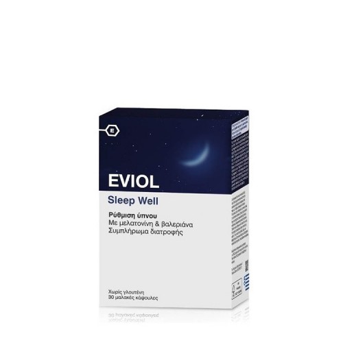 Gap Pharmaceuticals EVIOL Sleep Well με Μελατονίνη & Βαλεριάνα, 30 μαλακές κάψουλες