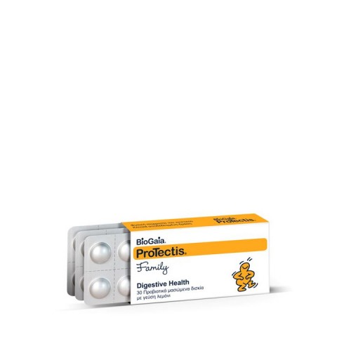BioGaia ProTectis Family - Προβιοτικά με γεύση λεμόνι, 30 μασώμενα δισκία
