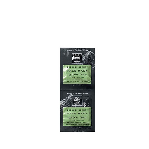 Apivita EXPRESS BEAUTY ΝΕΑ Μάσκα Προσώπου για Βαθύ Καθαρισμό με Πράσινη άργιλο, 2x8ml