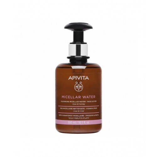 Apivita Cleansing Micellar Water, Νερό Καθαρισμού Micellar για Πρόσωπο & Μάτια, με Τριαντάφυλλο & Μέλι - 300ml