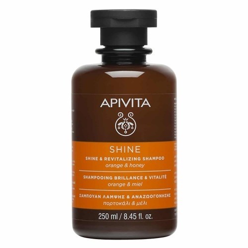 APIVITA SHINE HOLISTIC HAIR CARE Σαμπουάν Λάμψης και Αναζωογόνησης με πορτοκάλι & μέλι - 250ml