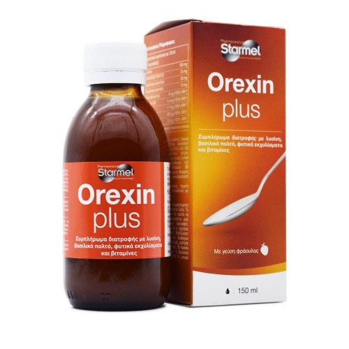 Starmel Orexin Plus Καταπολέμηση της Ανορεξίας & της Απώλειας Όρεξης με Γεύση Φράουλα, 150ml
