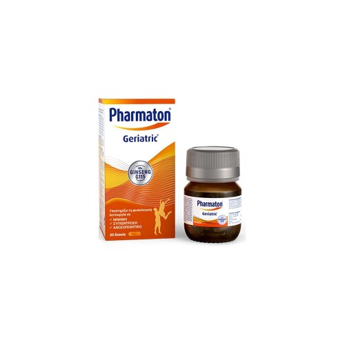 Pharmaton Geriatric, Συμπλήρωμα Διατροφής με συνδυασμό βιταμινών, μετάλλων, ιχνοστοιχείων & Ginseng G115, 30 δισκία
