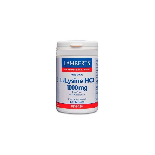 Lamberts L-Lysine HCL 1000mg Συμπλήρωμα Διατροφής με Λυσίνη, 120 ταμπλέτες