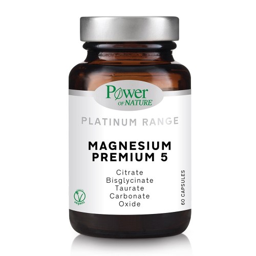 Power Health Platinum Magnesium Premium 5 Συμπλήρωμα Διατροφής για το Μυϊκό & Νευρικό Σύστημα, 60 κάψουλες