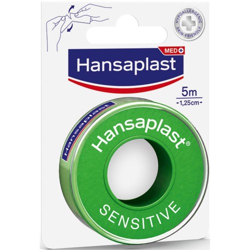 Hansaplast Sensitive Fixation Tape Υποαλλεργική Επιδεσμική Ταινία Χωρίς Λάτεξ 5m x 1,25cm, 1τεμ