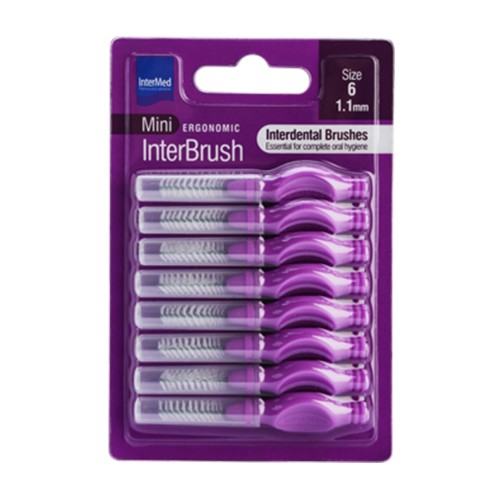 Intermed Ergonomic InterBrush Mini Μεσοδόντια βουρτσάκια για ολοκληρωμένο καθαρισμό της στοματικής κοιλότητας. size 6 1.1mm 8tem
