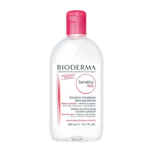 Bioderma Sensibio H2O - Εξαιρετικά ήπιο διάλυμα καθαρισμού/ντεμακιγιάζ για ευαίσθητο δέρμα, 500ml 
