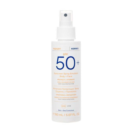 Korres Yoghurt Suncreen Spray Emulsion Αντηλιακό Γαλάκτωμα Spray Σώματος & Προσώπου SPF 50+, 150ml