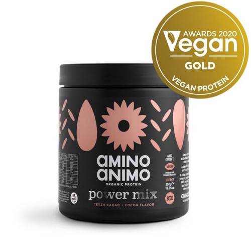 Amino Animo Bio Power Mix Cocoa Flavor, Βιολογική Πρωτεΐνη με γεύση Κακάο, 350 gr