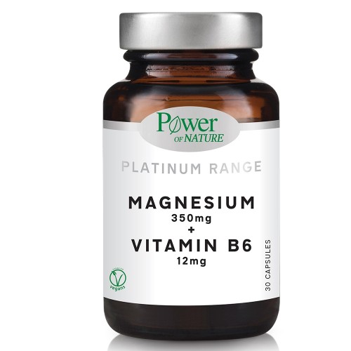 Power Of Nature Platinum Range Magnesium 350mg & Vitamin B6 12mg, 30caps