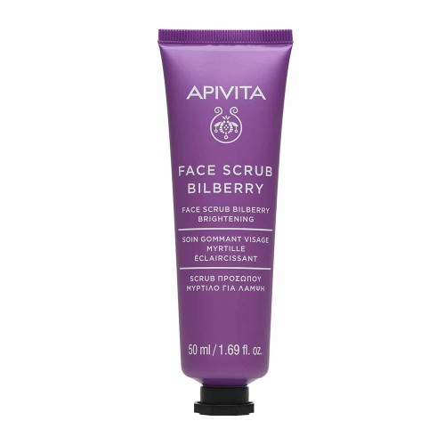 Apivita Face Scrub Bilberry Κρέμα Απολέπισης Για Λάμψη Με Μύρτιλο, 50ml