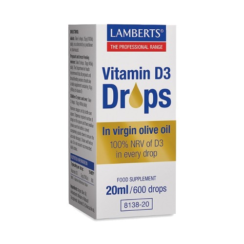 Βιταμίνη D3 σε σταγόνες - 20ml/600 σταγόνες