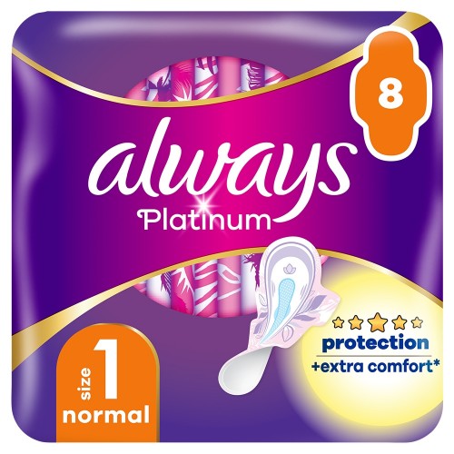 Always Ultra Platinum Normal Size 1 Σερβιετάκια Με Φτερά, 8τεμ