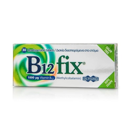 Uni-Pharma B12 FIX, 30 δισκία διασπειρόμενα στο στόμα