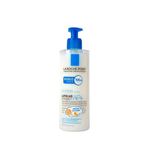 La Roche-Posay Lipikar Syndet AP+ cream - Για ξηρό-πολύ ξηρό δέρμα, με τάση ατοπίας - BONUS PACK 100ml ΔΩΡΟ!, 400ml