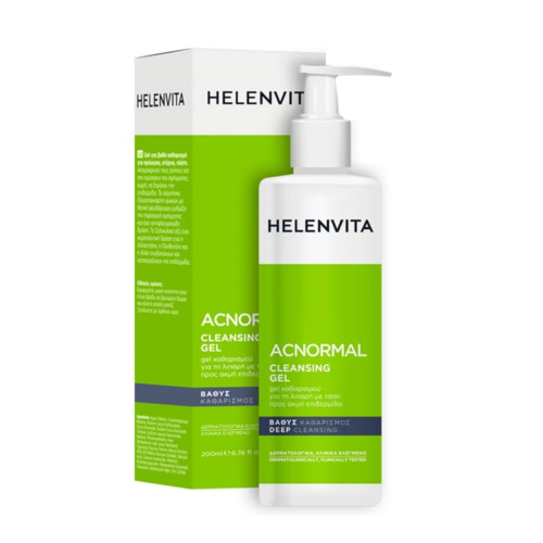 Helenvita ACNormal Cleansing Gel Τζελ Καθαρισμού για Πρόσωπο, Στέρνο & Πλάτη, 200ml
