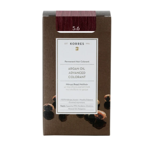 Korres Argan Oil Advanced Colorant 5.6 Καστανό Ανοιχτό Κόκκινο, 50ml