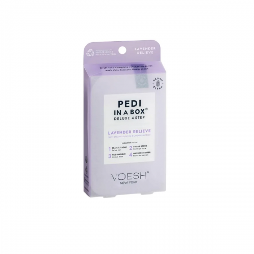 Voesh Pedi in a Box Lavender Relieve Deluxe 4 Steps, Πακέτο Περιποίησης Ποδιών με Λεβάντα σε 4 βήματα, 1τεμ