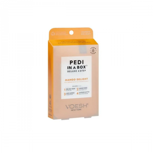 Voesh Pedi in a Box Mango Delight Deluxe 4 Steps, Πακέτο Περιποίησης Ποδιών με Μάνγκο σε 4 βήματα, 1τεμ