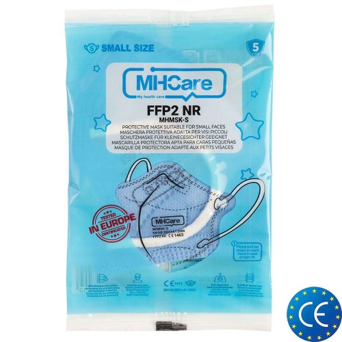 MHCare Face Mask Kids FFP2 NR Παιδική Μάσκα Προστασίας, Χρώμα: Μπλέ, 1τμχ