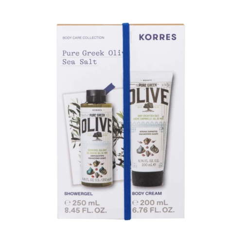 Korres PROMO Pure Greek Olive Θαλασσινό Aλάτι Αφρόλουτρο, 250ml & Ενυδατική Κρέμα Σώματος, 200ml, 1τμχ