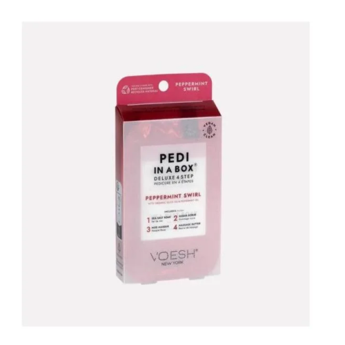 Voesh Pedi in a Box Peppermint Swirl Deluxe 4 Steps, Πακέτο Περιποίησης Ποδιών με Μέντα σε 4 βήματα, 1τεμ