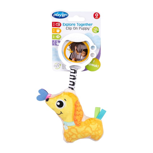 PlayGro Explore Together Clip On Puppy Αισθητηριακό Παιχνίδι Σκυλάκι 0m+, 1τεμ