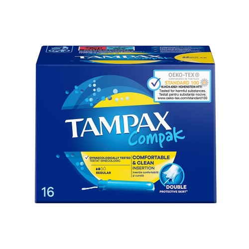 TAMPAX Compak Regular με Απλικατέρ για Προστασία & Διακριτικότητα, 16τμχ