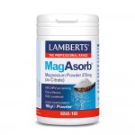 Lamberts Mag Asorb Magnesium Powder 375mg (as Citrate) Υψηλής Βιοδιαθεσιμότητας Μαγνήσιο σε Μορφή Κιτρικού Άλατος, 165gr