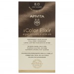 Apivita My Color Elixir Μόνιμη Βαφή Μαλλιών - No.8.0 Ξανθό Ανοιχτό, (50ml + 75ml +15ml)