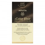 Apivita My Color Elixir Μόνιμη Βαφή Μαλλιών - No.6.87 Ξανθό Σκούρο Περλέ Μπέζ, (50ml + 75ml +15ml)