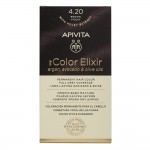 Apivita My Color Elixir Μόνιμη Βαφή Μαλλιών - No.4.20 Καστανό Βιολετί, (50ml + 75ml +15ml)