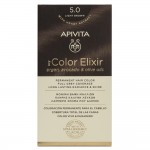 Apivita My Color Elixir Μόνιμη Βαφή Μαλλιών - No.5.0 Καστανό Ανοιχτό, (50ml + 75ml +15ml)