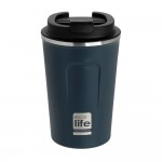 Ecolife Coffee Thermos, Μεταλλικό Ανοξείδωτο INOX Θερμός 370ml, Χρώμα: Dark Blue, 1 τεμάχιο